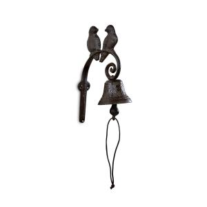 Cloche 2 Oiseaux Fonte Marron 14x7.5x22.5cm - Décoration d'…