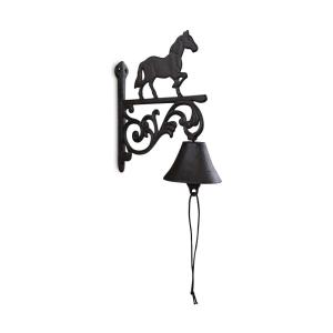 Cloche Cheval Fonte Marron 22x10x26cm - Décoration d'Autref…