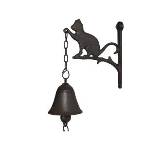 Cloche de jardin de porte ancienne chat en fonte marron 16…