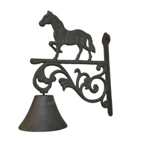 Cloche de jardin de porte ancienne cheval fonte marron 23x2…