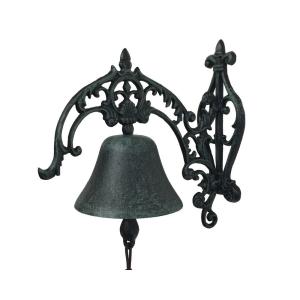 Cloche de jardin de porte ancienne en fonte noire 25 x 26 cm