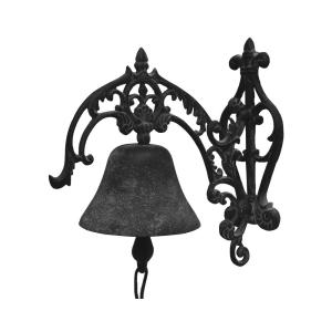 Cloche de jardin de porte ancienne fonte noire 25 x 15 cm