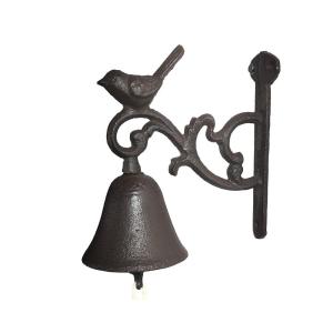 Cloche de jardin de porte ancienne oiseau fonte marron 14x1…