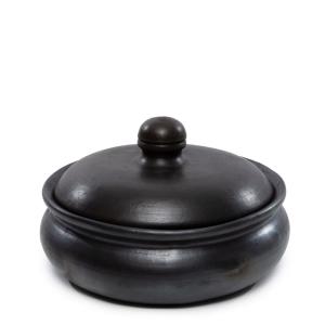 Cocotte en terre cuite noire 24x24x15 cm