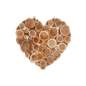 Coeur à suspendre en rondins d'arbre à soie