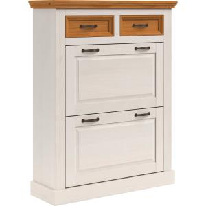 Coffre à chaussures avec 2 portes battantes 2 tiroirs en pi…