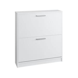 Coffre à chaussures avec 2 portes battantes en blanc