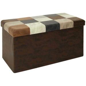 Coffre banc pliable en polyuréthane patchwork