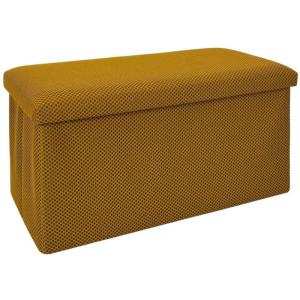 Coffre banc pliable en tissu atome jaune