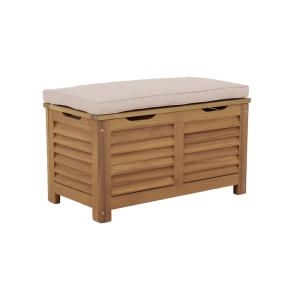 Coffre de jardin / banc bois d'acacia 63l naturel avec véri…