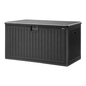 Coffre de jardin en plastique, 600 litres, noir