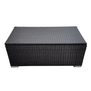 Coffre de jardin polyrotin, acier noir