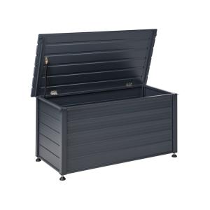 Coffre de rangement 123 cm 60 cm gris foncé