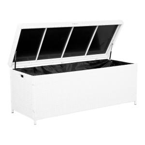 Coffre de rangement 158 cm 63 cm blanc