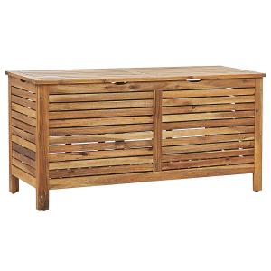 Coffre de rangement acacia 130 cm 48 cm marron clair