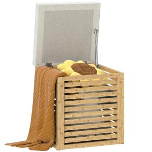 Coffre de rangement charge 120 kg bambou naturel bois natur…