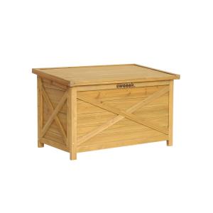 Coffre de rangement en bois 80 cm, naturel