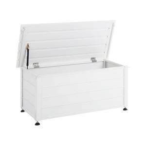 Coffre de rangement métal 113 cm 50 cm blanc