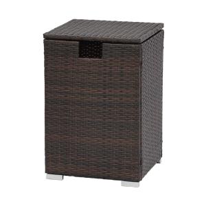 Coffre de rangement pour brasero en rotin marron