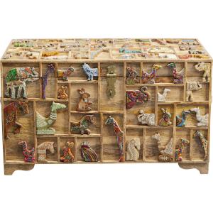 Coffre en manguier animaux sculptés