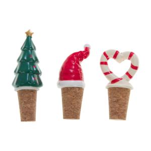 Coffret 3 bouchons Noël multicolore en céramique