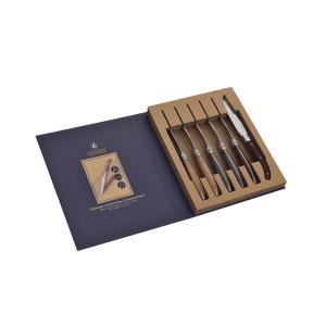 Coffret 6 couteaux à steak - manche en bois pakka 3 teintes…