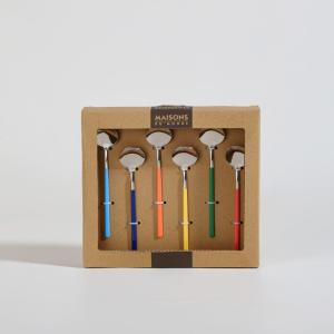 Coffret 6 cuillères en inox multicolores