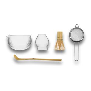 Coffret à matcha 5 pièces en bambou et verre
