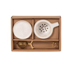 Coffret à thé en céramique blanche