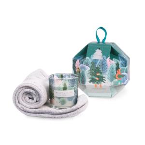 Coffret bougie et chaussettes sapin de Noël