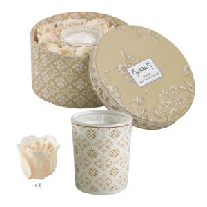 Coffret bougie et Roses de savon parfumées - Fleur de Manda…