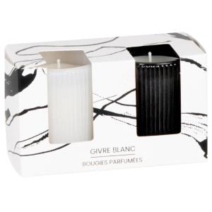 Coffret bougies lumignons parfumées (x2) en verre strié noi…