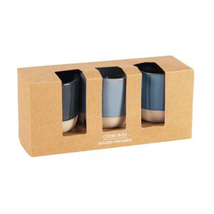 Coffret bougies lumignons parfumées (x3) en céramique bleue…