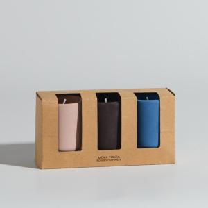 Coffret bougies lumignons parfumées (x3) en porcelaine bleu…