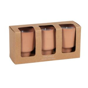 Coffret bougies lumignons parfumées (x3) en terre cuite