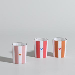 Coffret bougies lumignons parfumées (x3) en verre rouge, ro…