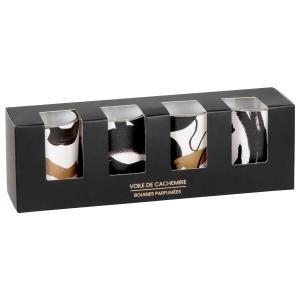 Coffret bougies lumignons parfumées (x4) en verre noir, bla…