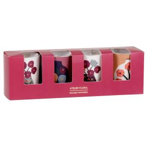 Coffret bougies lumignons parfumées (x4) en verre violet, b…