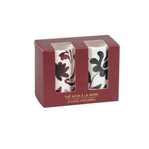 Coffret bougies parfumées (x2) en céramique rouge, ocre et…