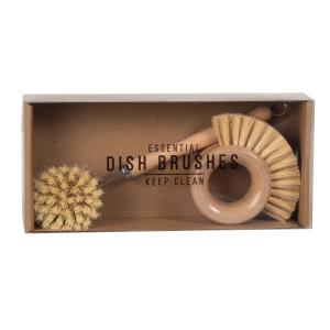 Coffret brosses de vaisselle en bois de hêtre (x2)