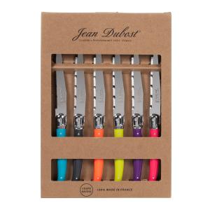 Coffret couteaux à viande en inox multicolores (x6)