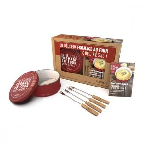 Coffret cuiseur de fromage au four en acier rouge