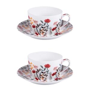 Coffret de 2 petits déjeuners   35 cl décoré en porcelaine…