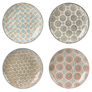 Coffret de 4 assiettes plates Bohème 26 cm multicolore en g…