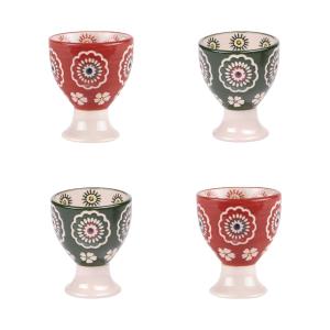 Coffret de 4 coquetiers   multicolores en grès