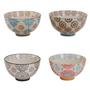Coffret de 4 coupelles Bohème 11 cm multicolore en grès