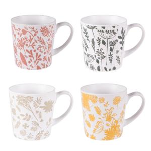 Coffret de 4 mugs   34 cl multicolore en grès H9.7