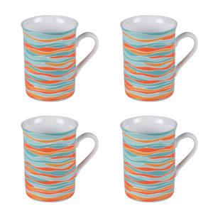 Coffret de 4 mugs 35 cm   multicolore en porcelaine