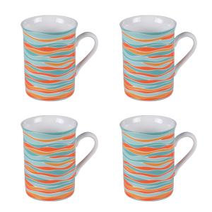 Coffret de 4 mugs 35 cm   multicolore en porcelaine H10