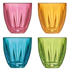 Coffret de 4 verres à eau  4 couleurs